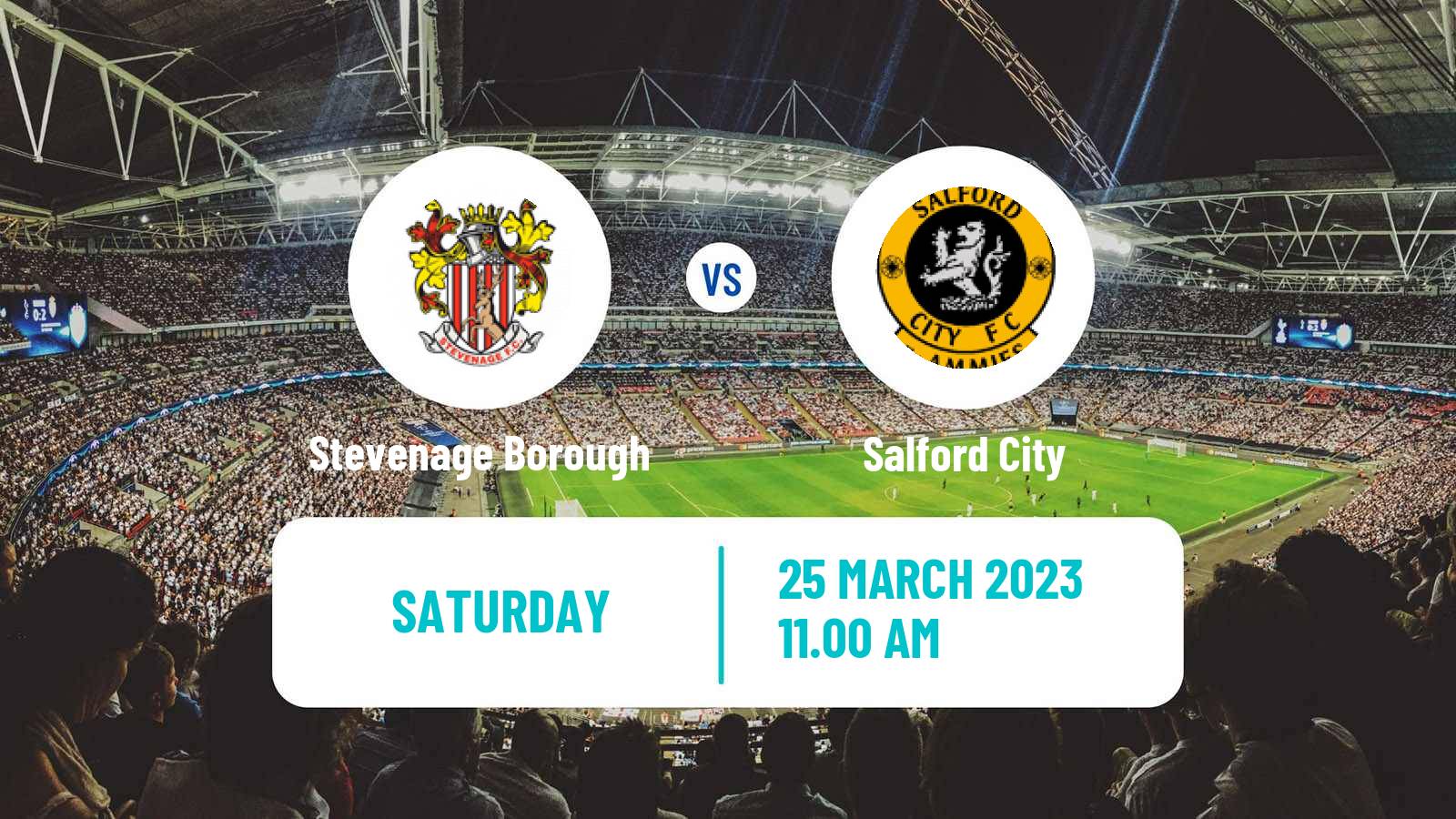 Soccer English League Two Stevenage Borough - Salford City