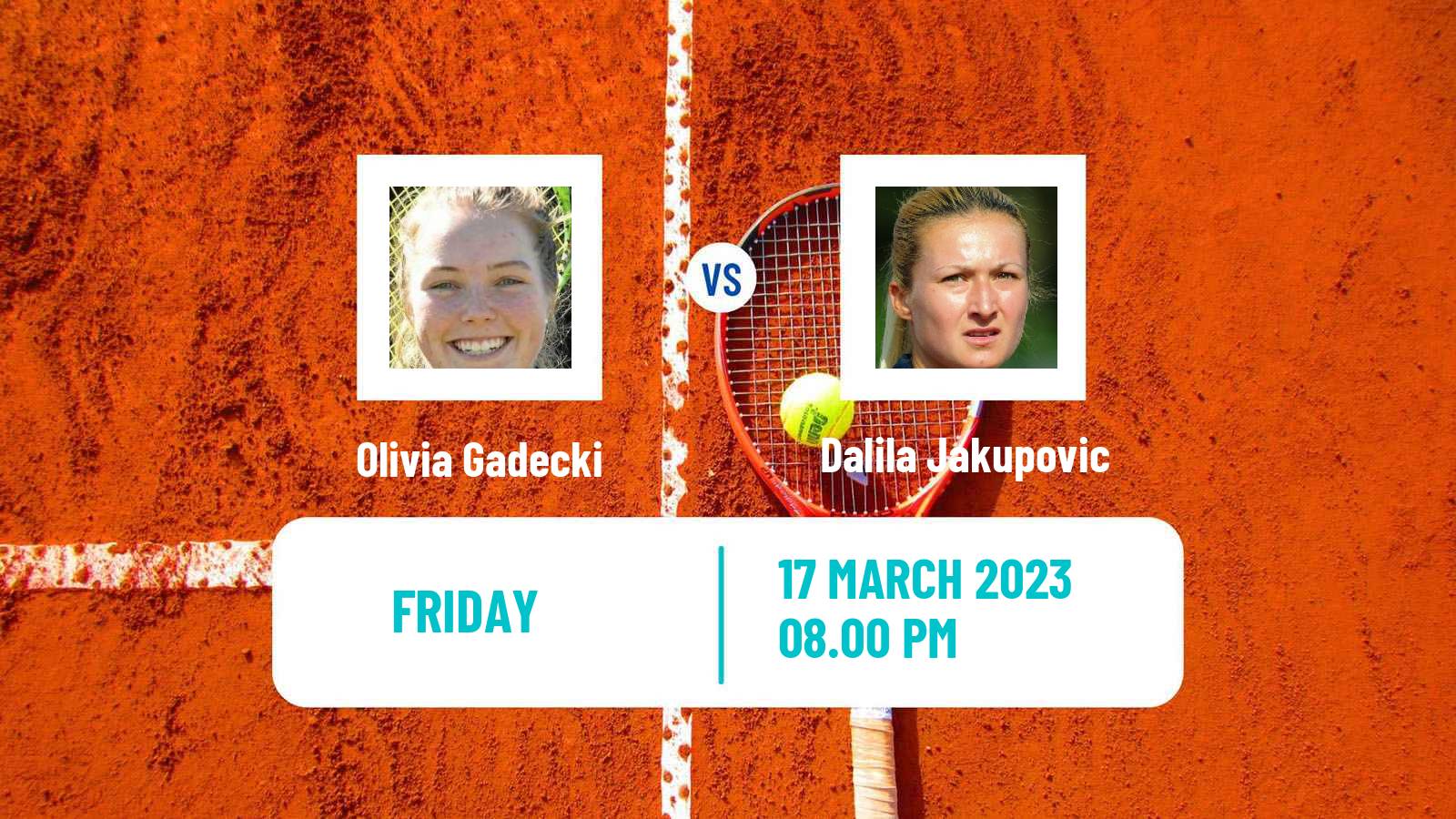 Tennis ITF Tournaments Olivia Gadecki - Dalila Jakupovic