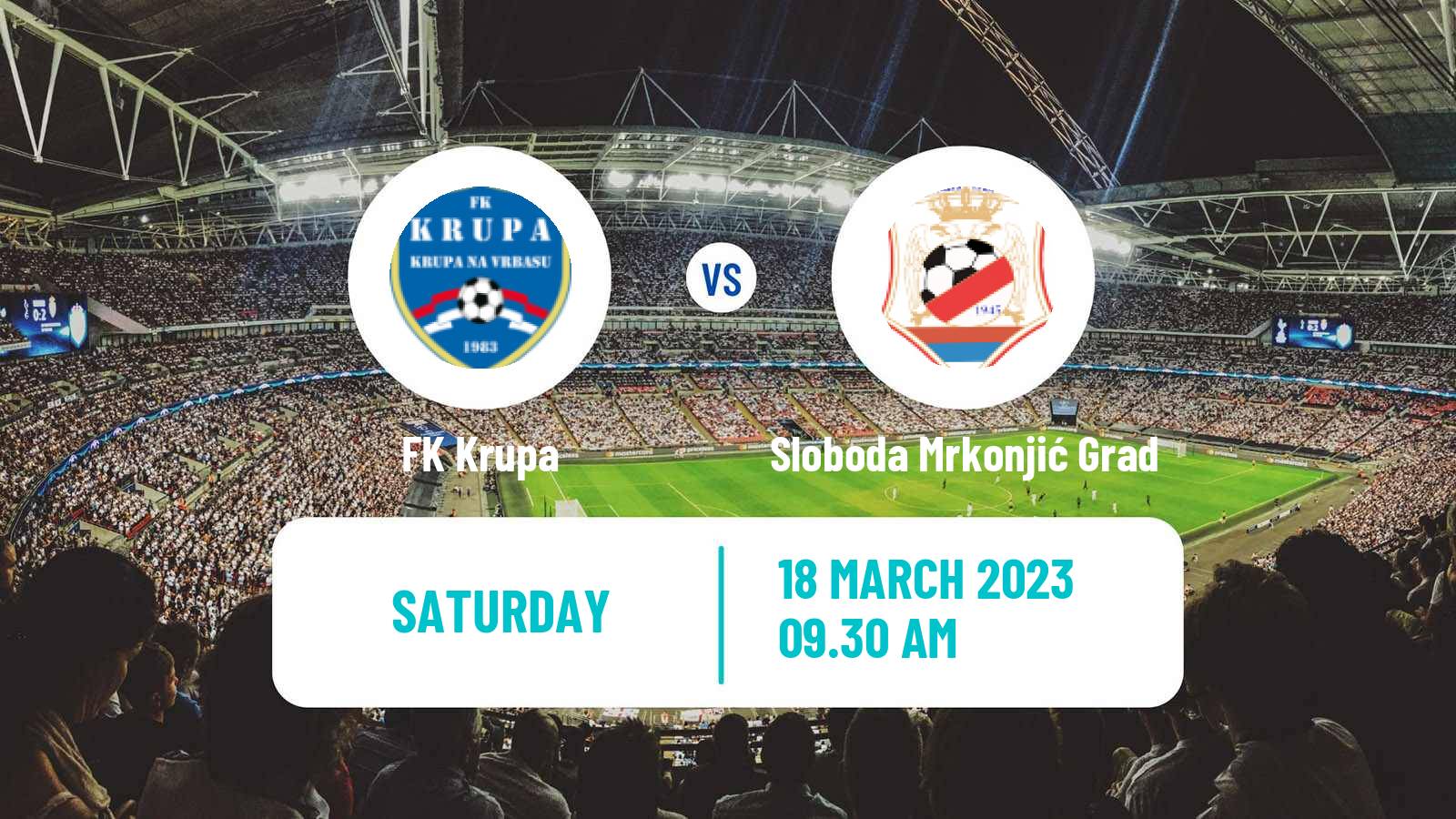 Soccer Bosnian Prva Liga RS Krupa - Sloboda Mrkonjić Grad