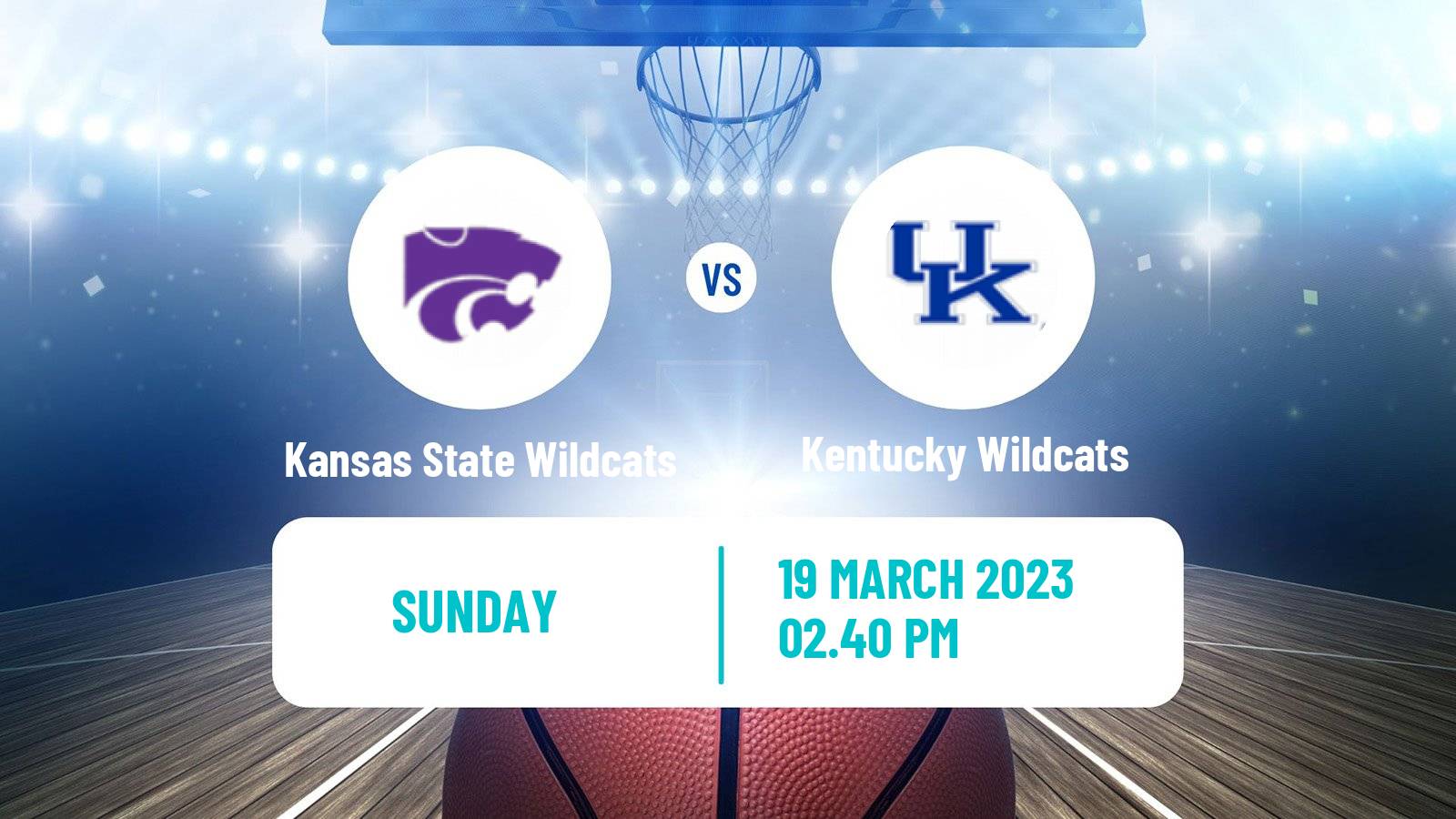 Basketball NCAA College Basketball Kansas State Wildcats - Kentucky Wildcats