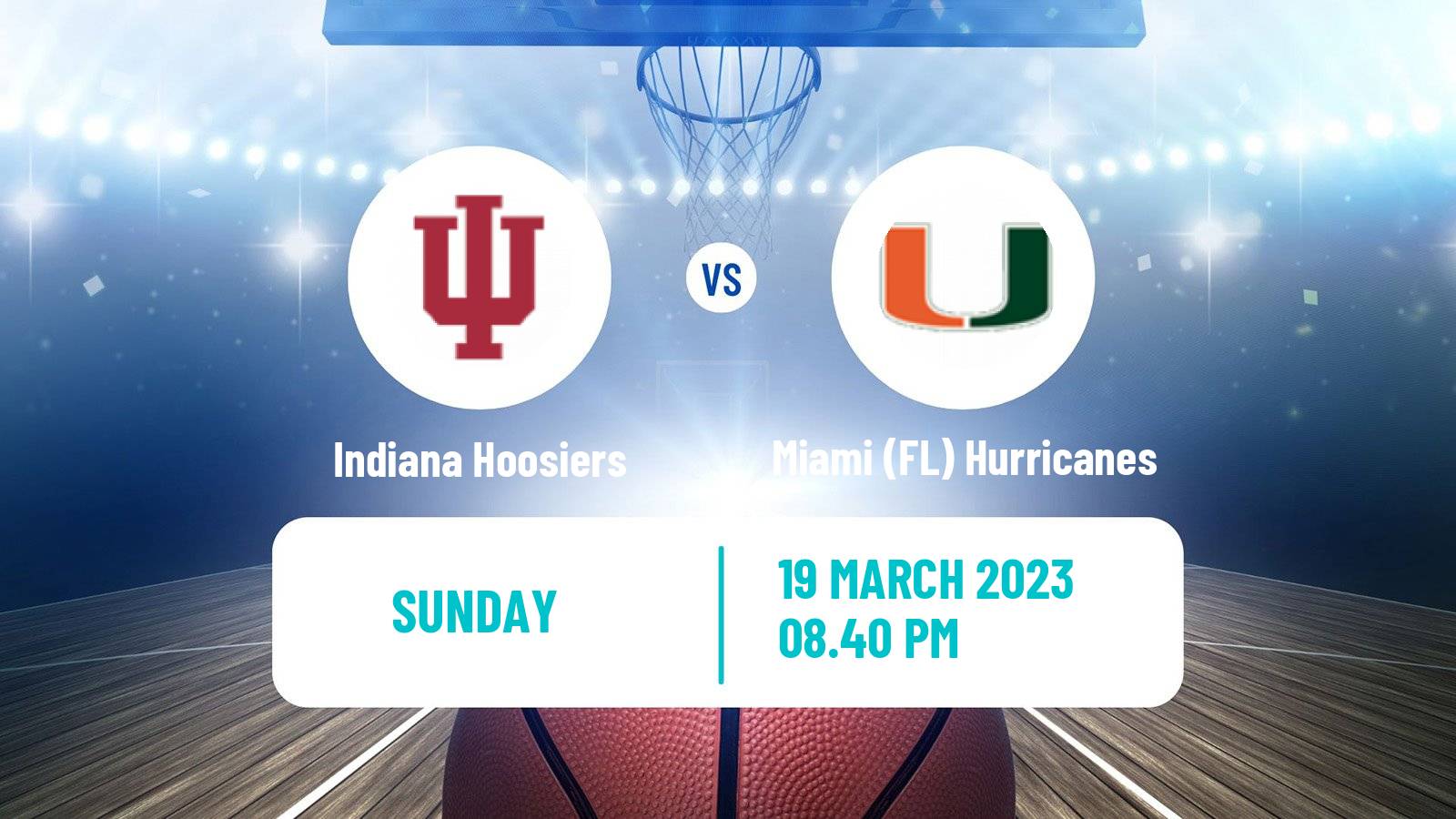 Basketball NCAA College Basketball Indiana Hoosiers - Miami (FL) Hurricanes
