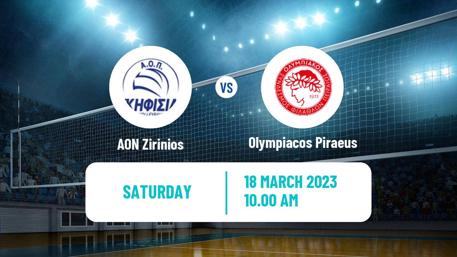 Volleyball Greek A1 Volleyball Women AON Zirinios - Olympiacos Piraeus