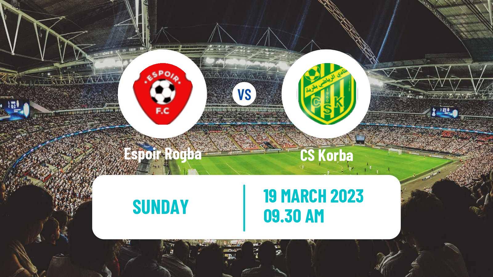 Soccer Tunisian Ligue 2 Espoir Rogba - Korba