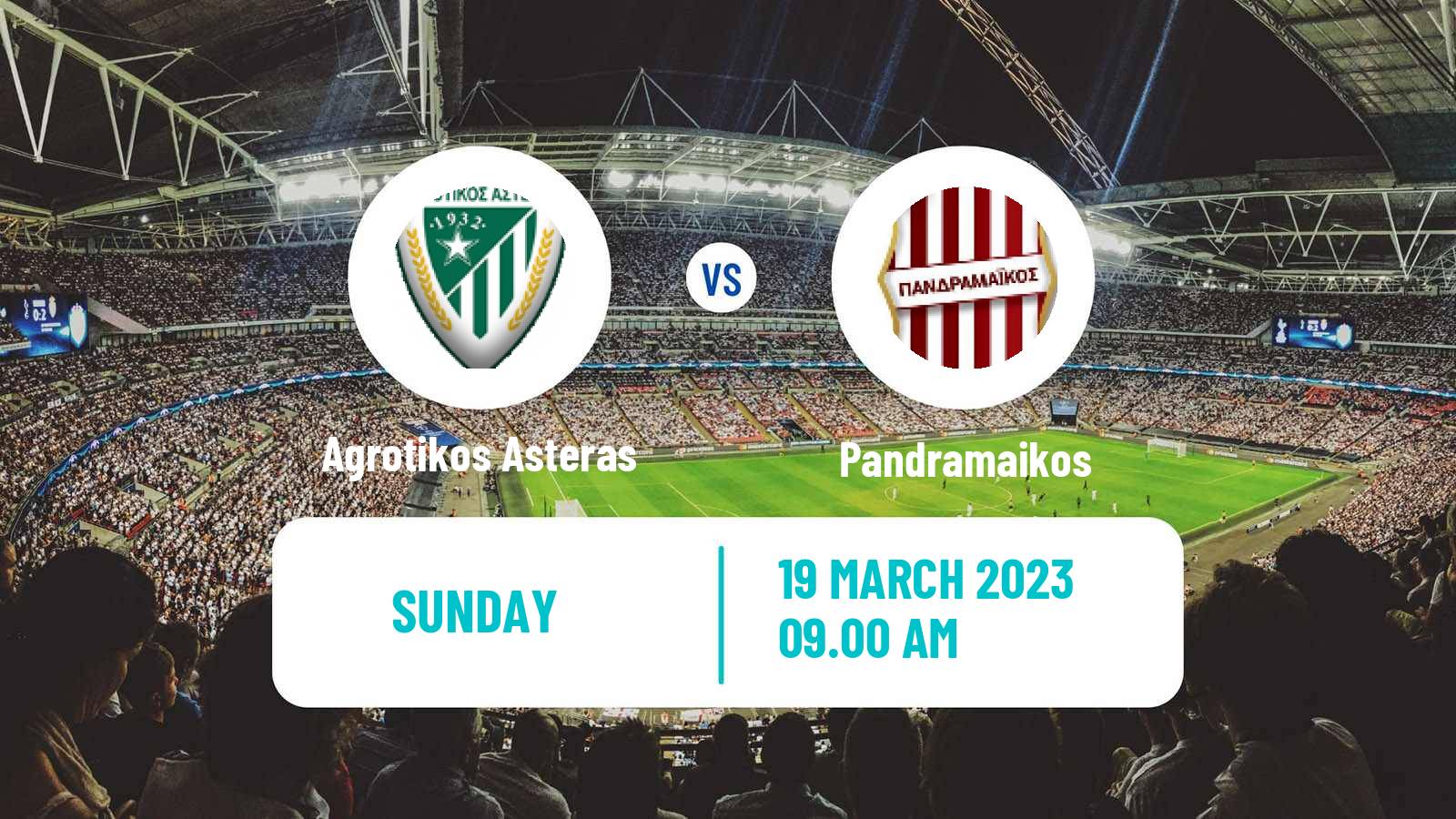 Soccer Greek Gamma Ethniki - Group 1 Agrotikos Asteras - Pandramaikos