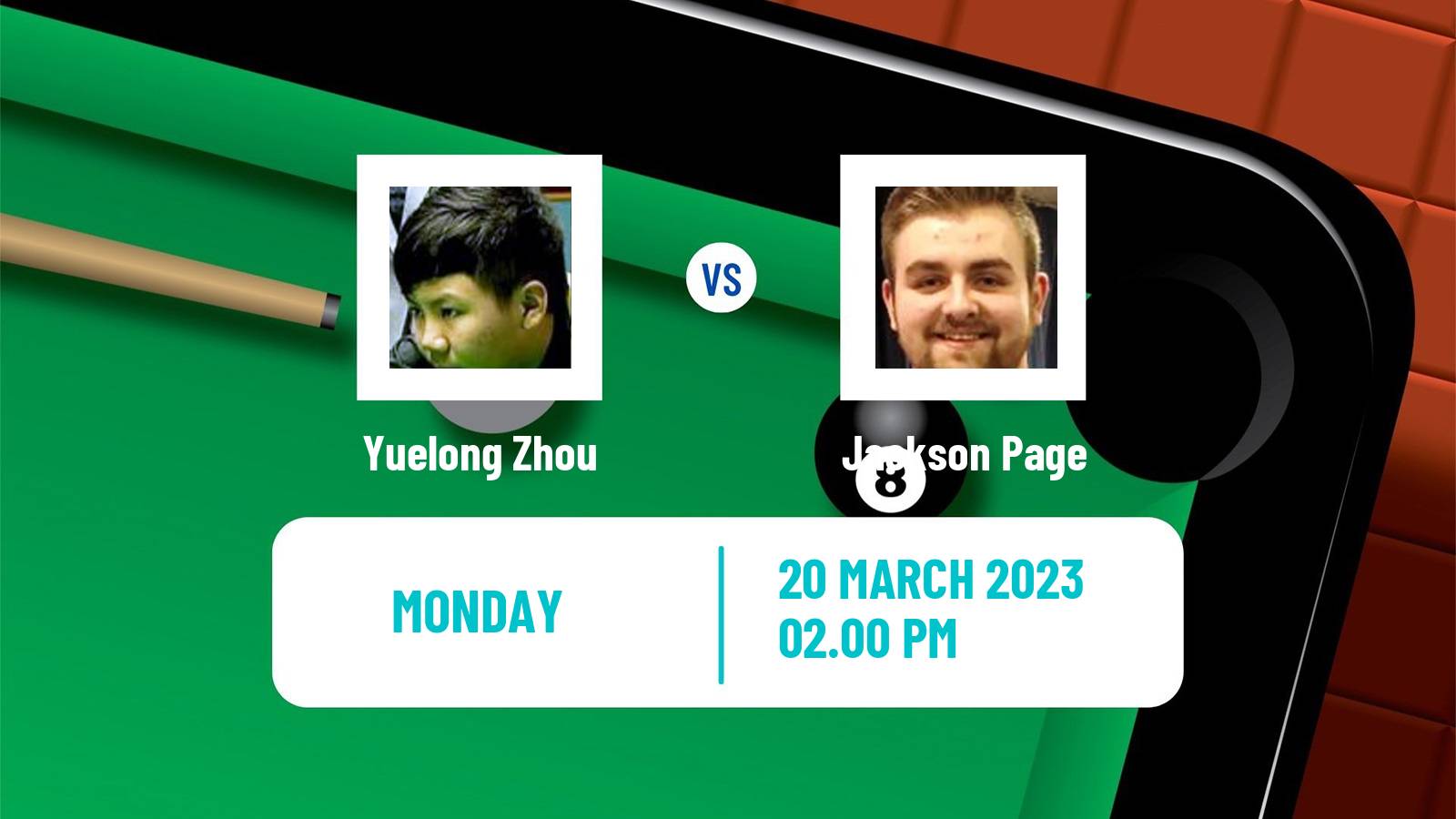 Snooker Snooker Yuelong Zhou - Jackson Page
