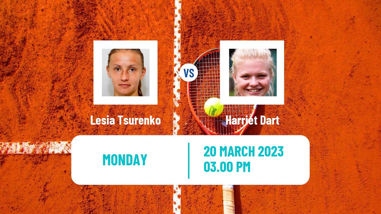 Tennis WTA Miami Lesia Tsurenko - Harriet Dart