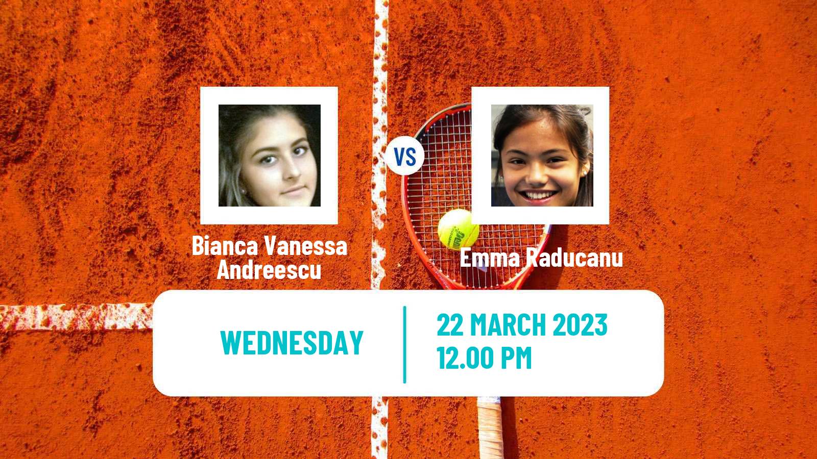 Tennis WTA Miami Bianca Vanessa Andreescu - Emma Raducanu