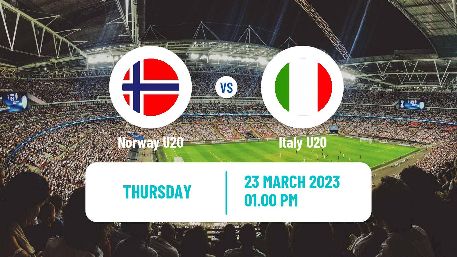 Soccer Elite League U20 Norway U20 - Italy U20
