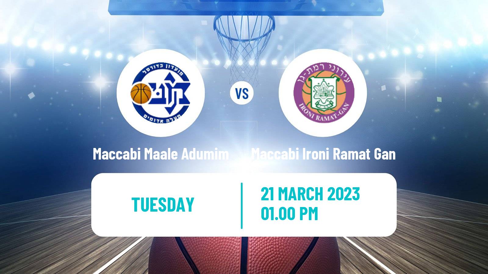 Basketball Israeli Liga Leumit Basketball Maccabi Maale Adumim - Maccabi Ironi Ramat Gan