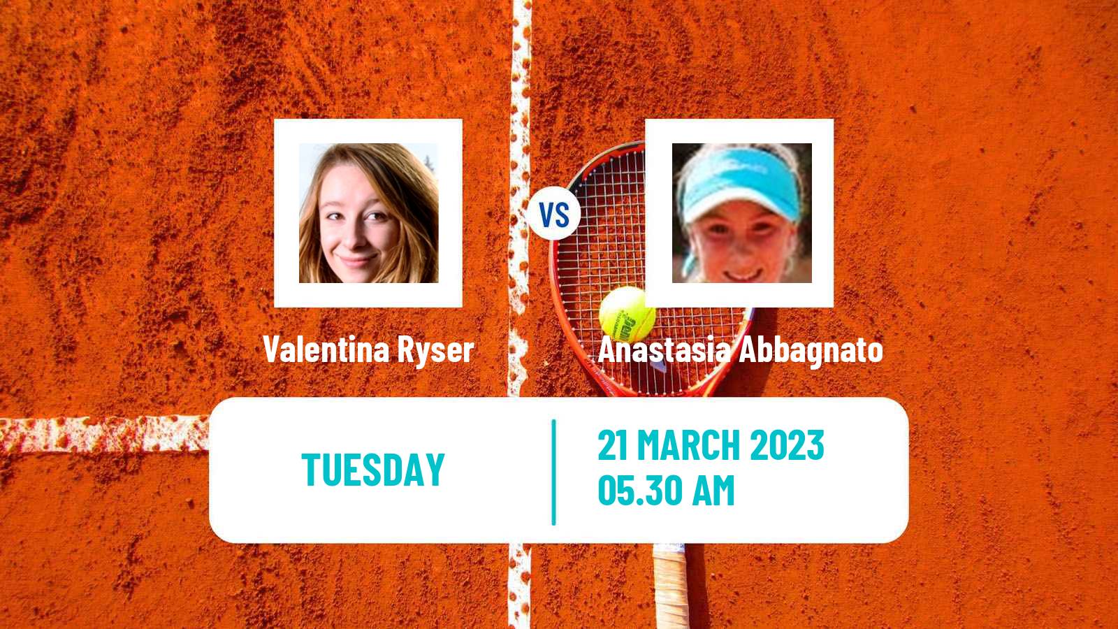 Tennis ITF Tournaments Valentina Ryser - Anastasia Abbagnato
