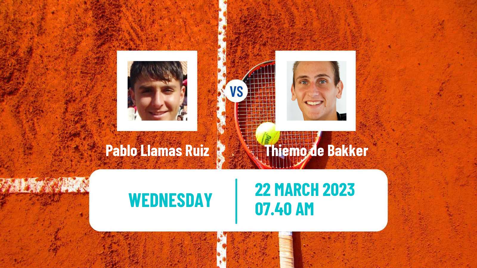 Tennis ITF Tournaments Pablo Llamas Ruiz - Thiemo de Bakker