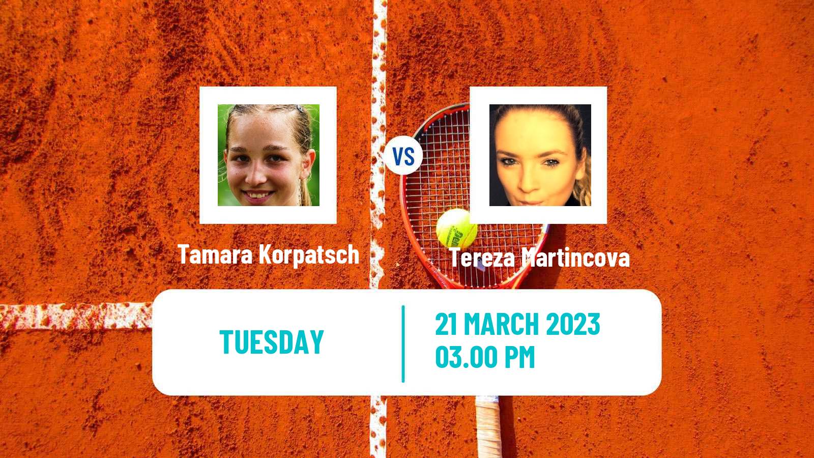 Tennis WTA Miami Tamara Korpatsch - Tereza Martincova