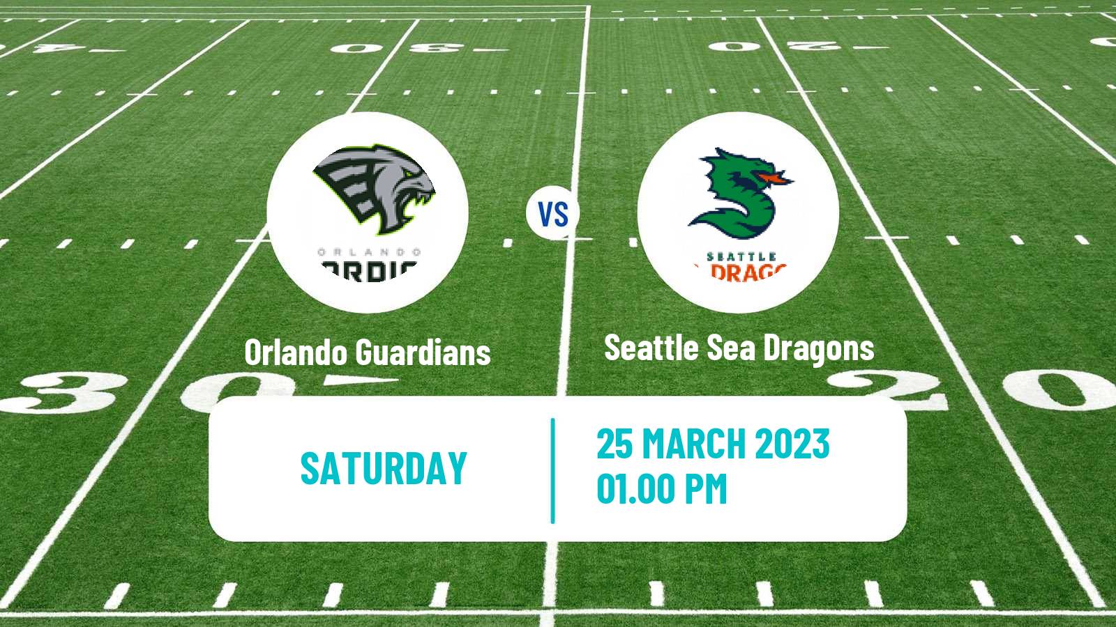 American football XFL Orlando Guardians - Seattle Sea Dragons