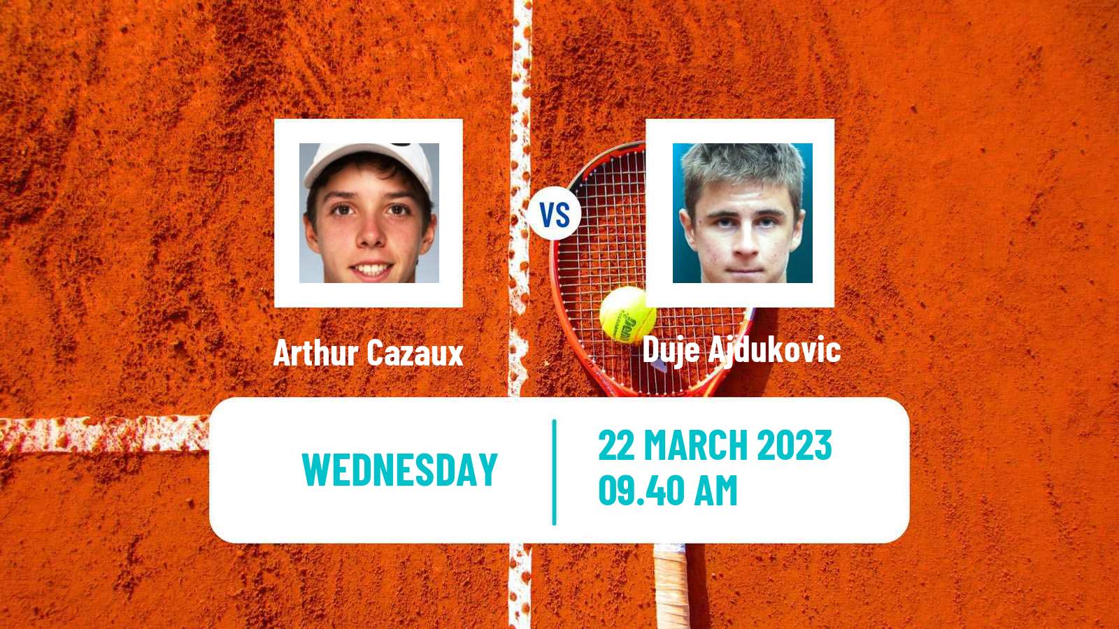 Tennis ATP Challenger Arthur Cazaux - Duje Ajdukovic