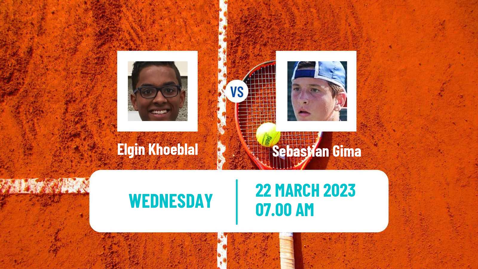 Tennis ITF Tournaments Elgin Khoeblal - Sebastian Gima