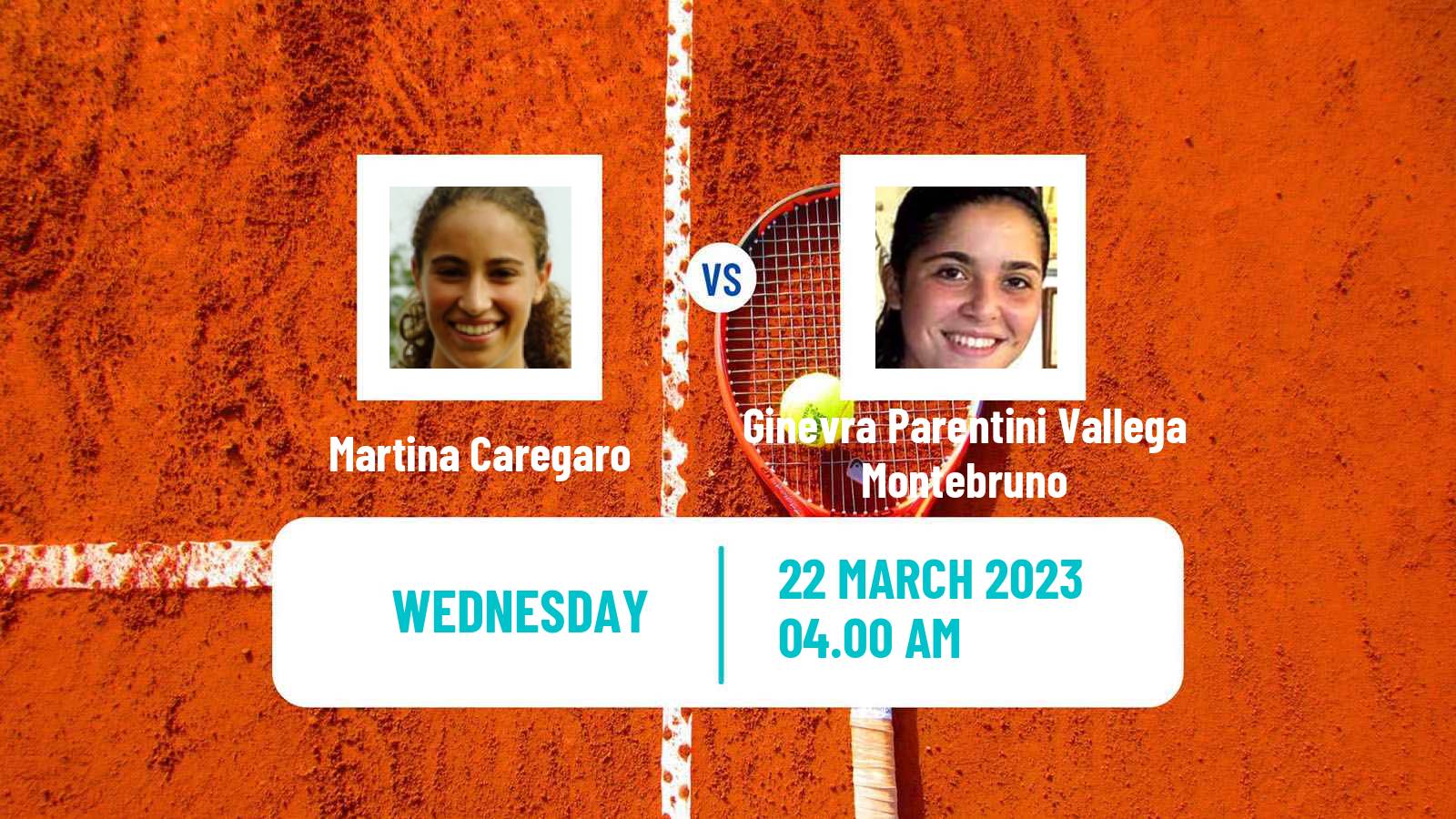 Tennis ITF Tournaments Martina Caregaro - Ginevra Parentini Vallega Montebruno