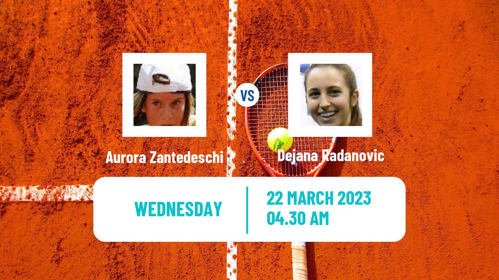 Tennis ITF Tournaments Aurora Zantedeschi - Dejana Radanovic