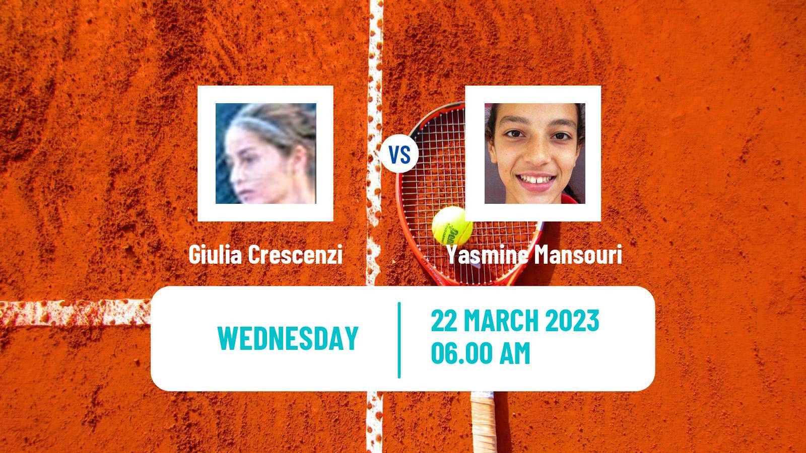 Tennis ITF Tournaments Giulia Crescenzi - Yasmine Mansouri