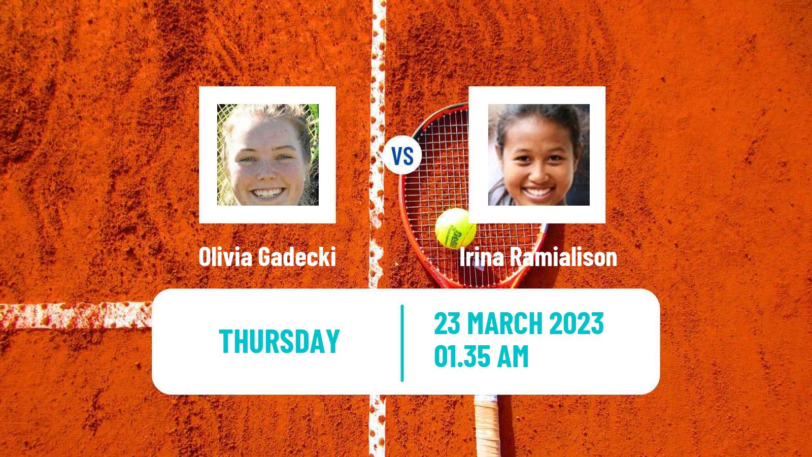 Tennis ITF Tournaments Olivia Gadecki - Irina Ramialison