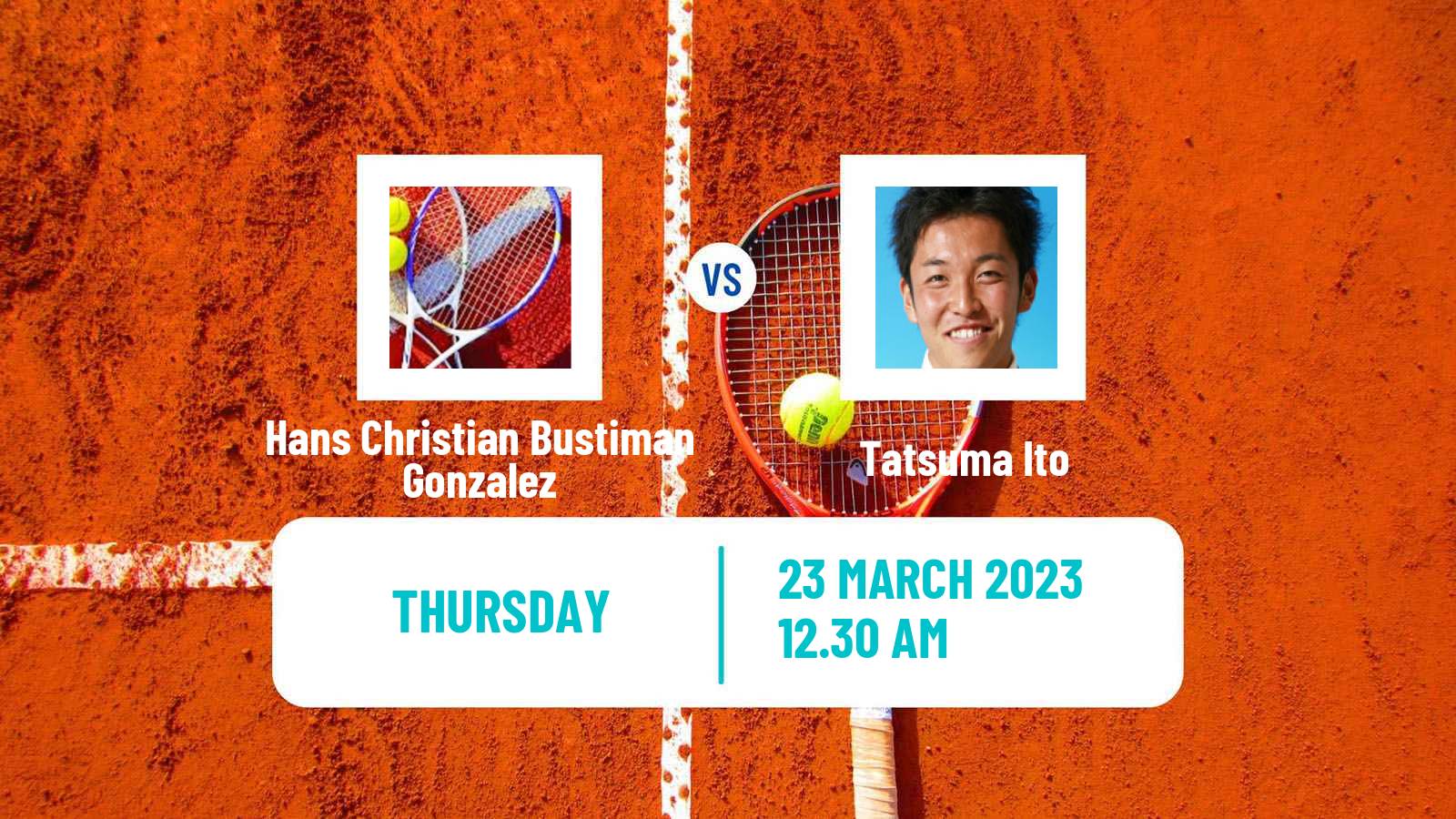 Tennis ITF Tournaments Hans Christian Bustiman Gonzalez - Tatsuma Ito