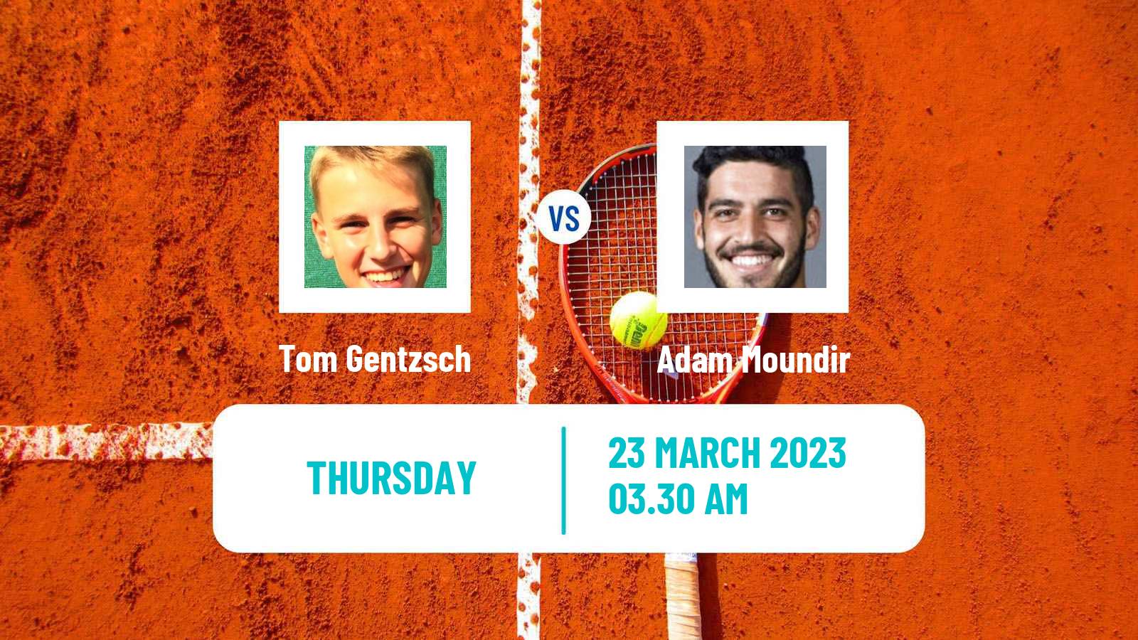 Tennis ITF Tournaments Tom Gentzsch - Adam Moundir