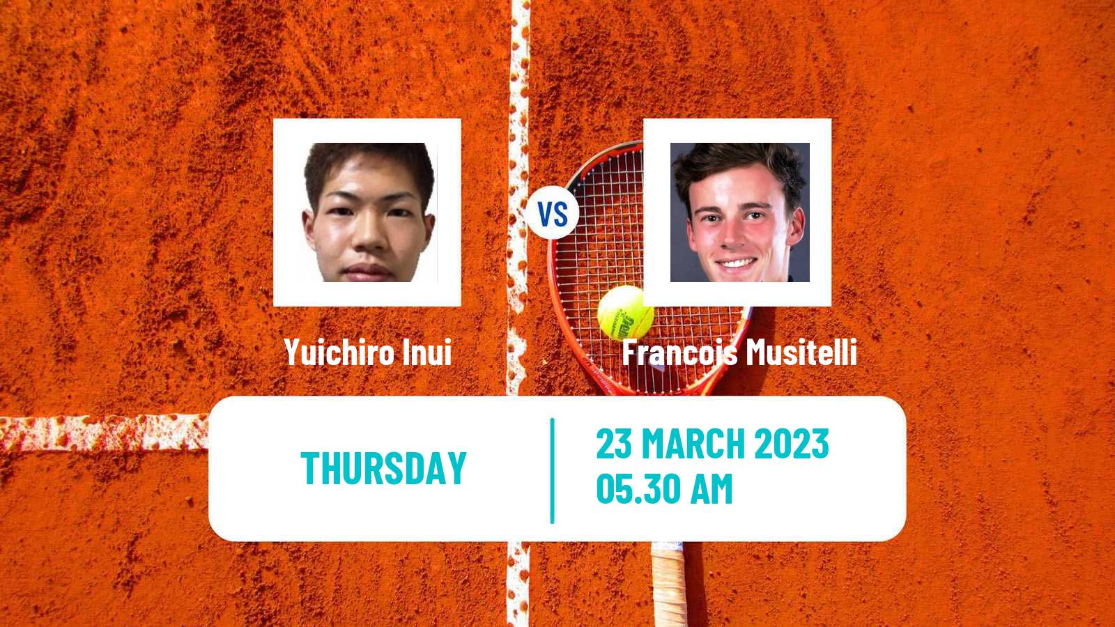 Tennis ITF Tournaments Yuichiro Inui - Francois Musitelli