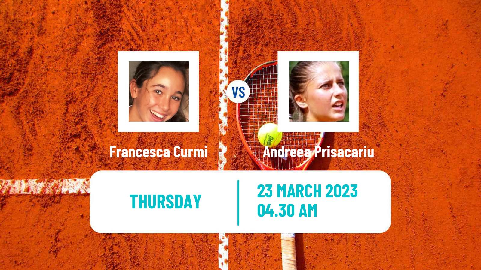 Tennis ITF Tournaments Francesca Curmi - Andreea Prisacariu