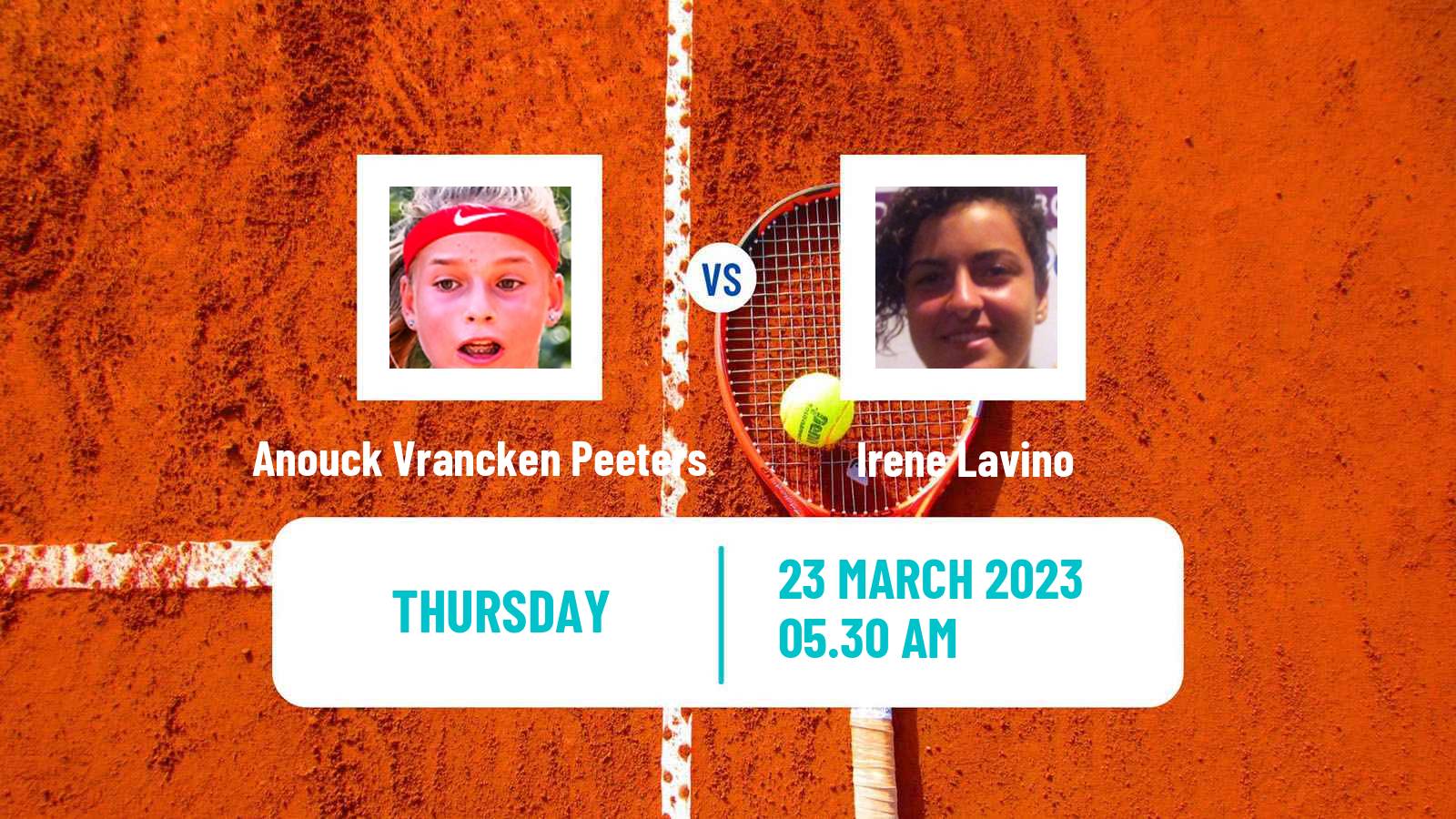 Tennis ITF Tournaments Anouck Vrancken Peeters - Irene Lavino