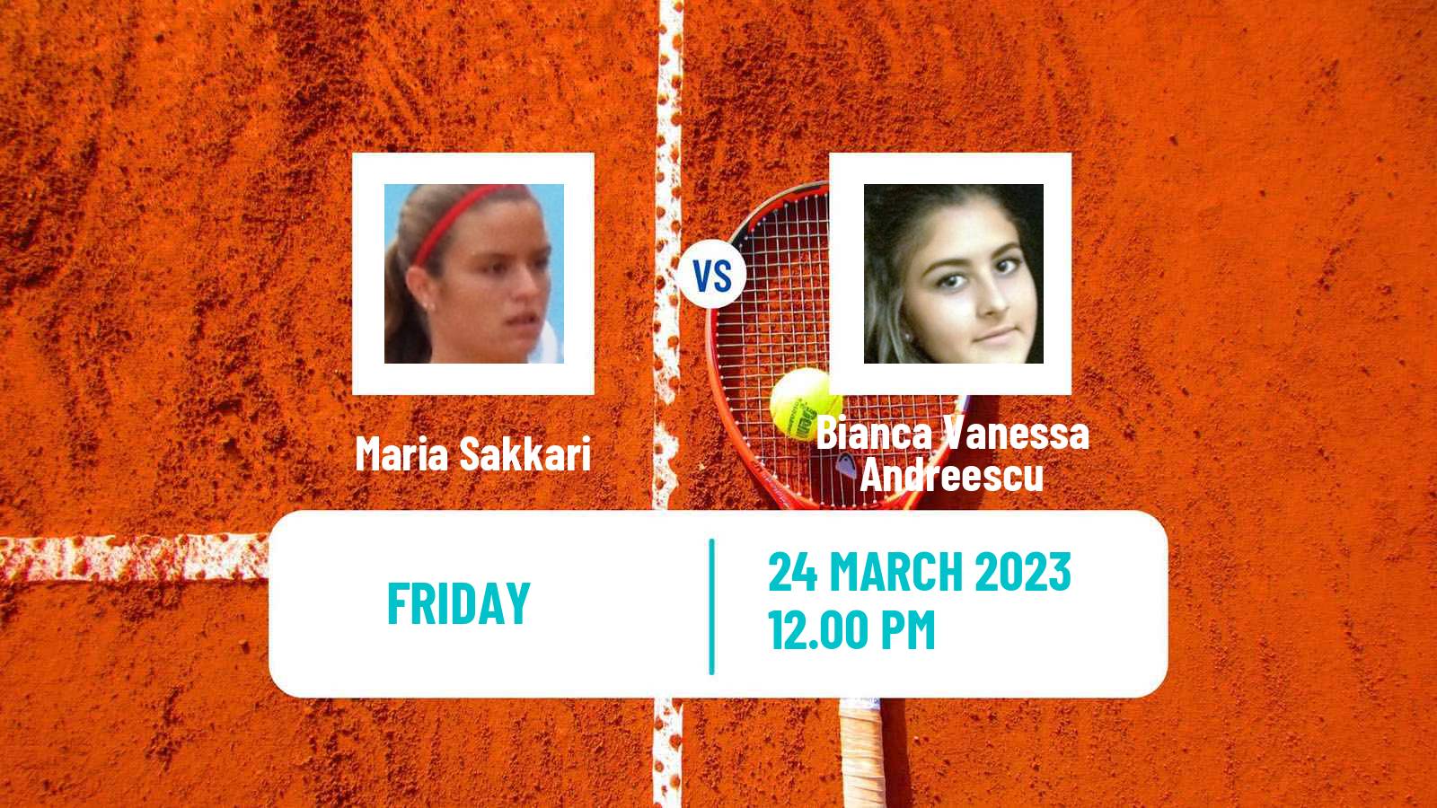 Tennis WTA Miami Maria Sakkari - Bianca Vanessa Andreescu