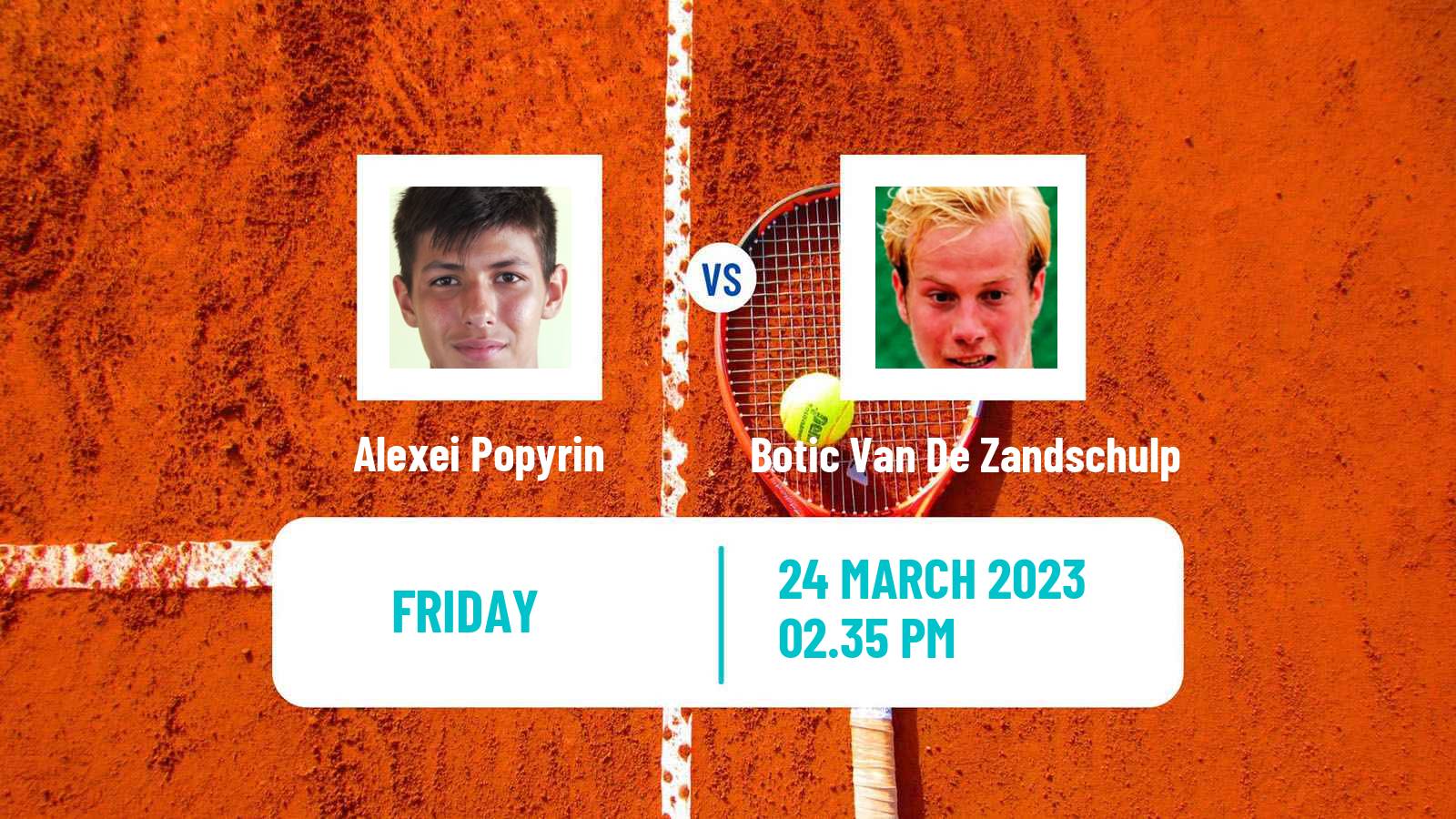 Tennis ATP Miami Alexei Popyrin - Botic Van De Zandschulp