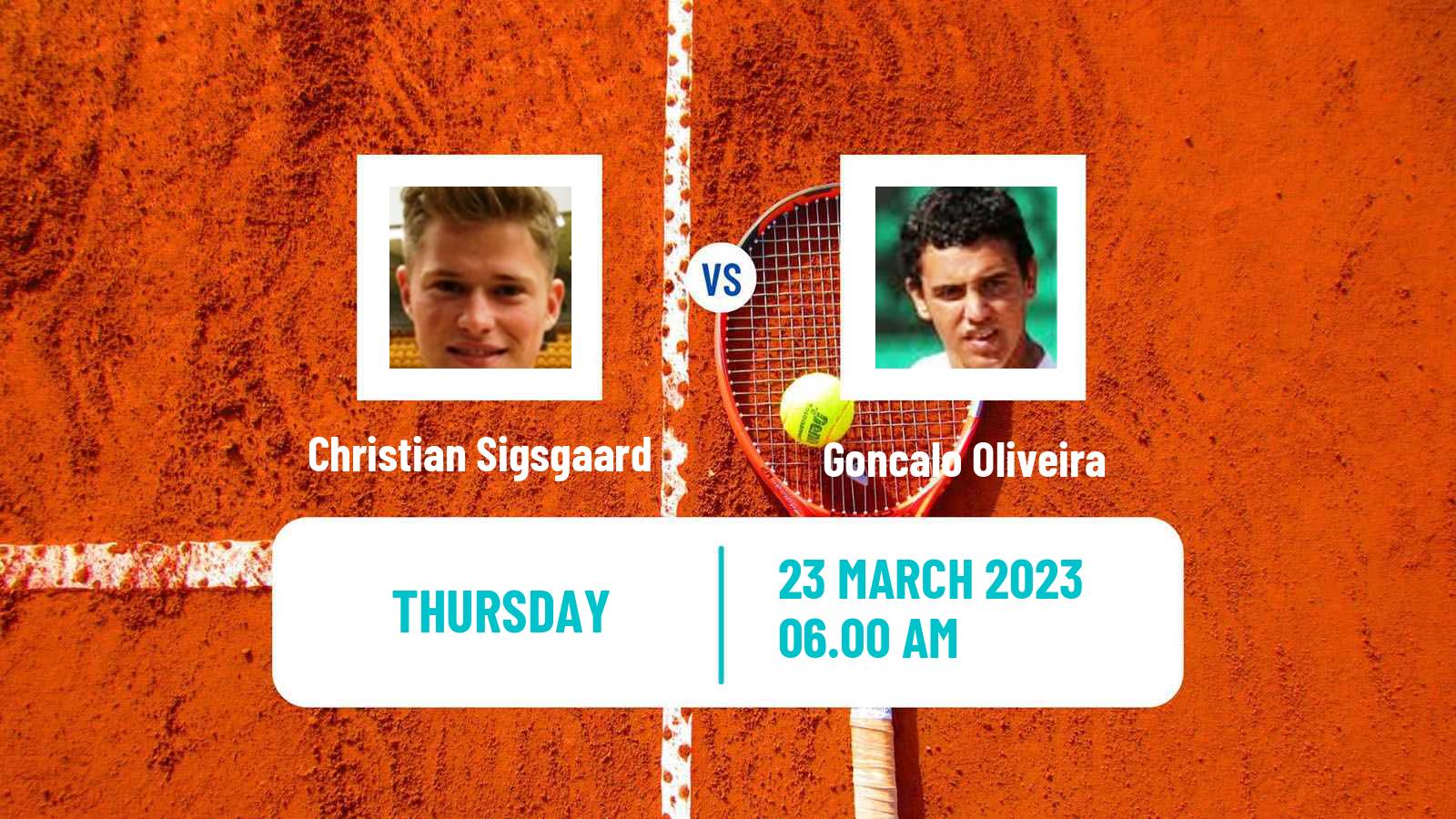 Tennis ITF Tournaments Christian Sigsgaard - Goncalo Oliveira