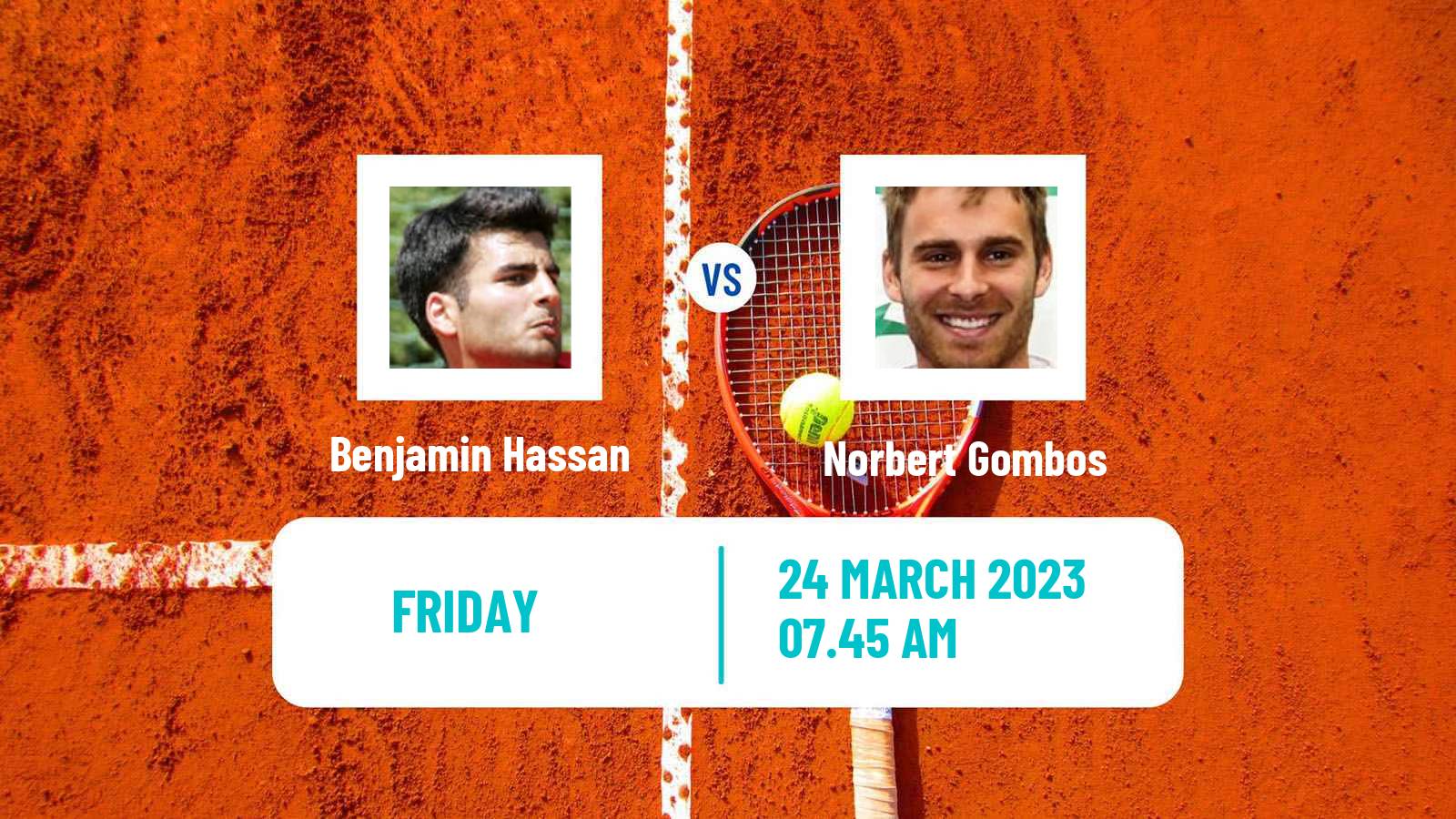 Tennis ATP Challenger Benjamin Hassan - Norbert Gombos
