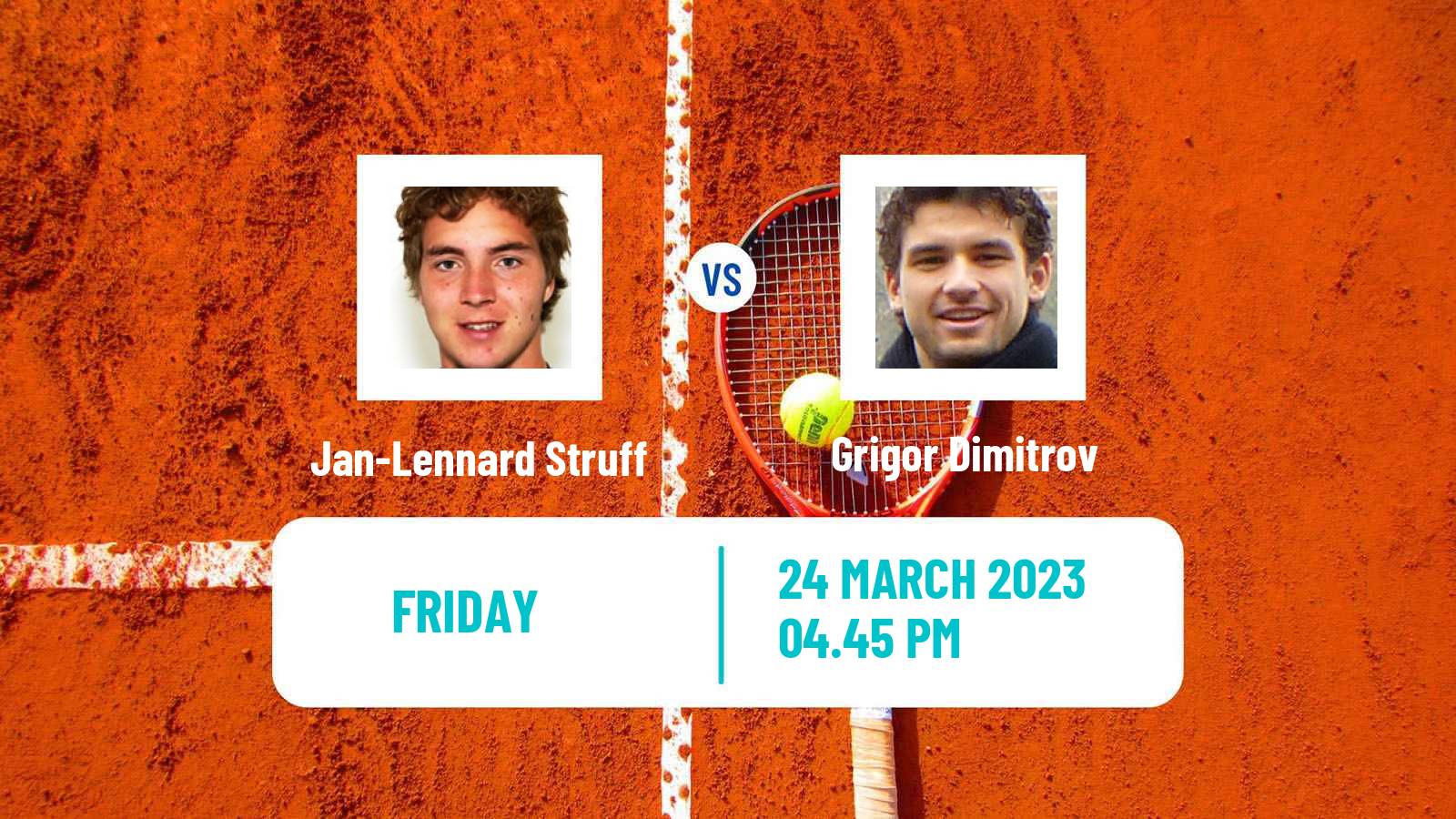 Tennis ATP Miami Jan-Lennard Struff - Grigor Dimitrov
