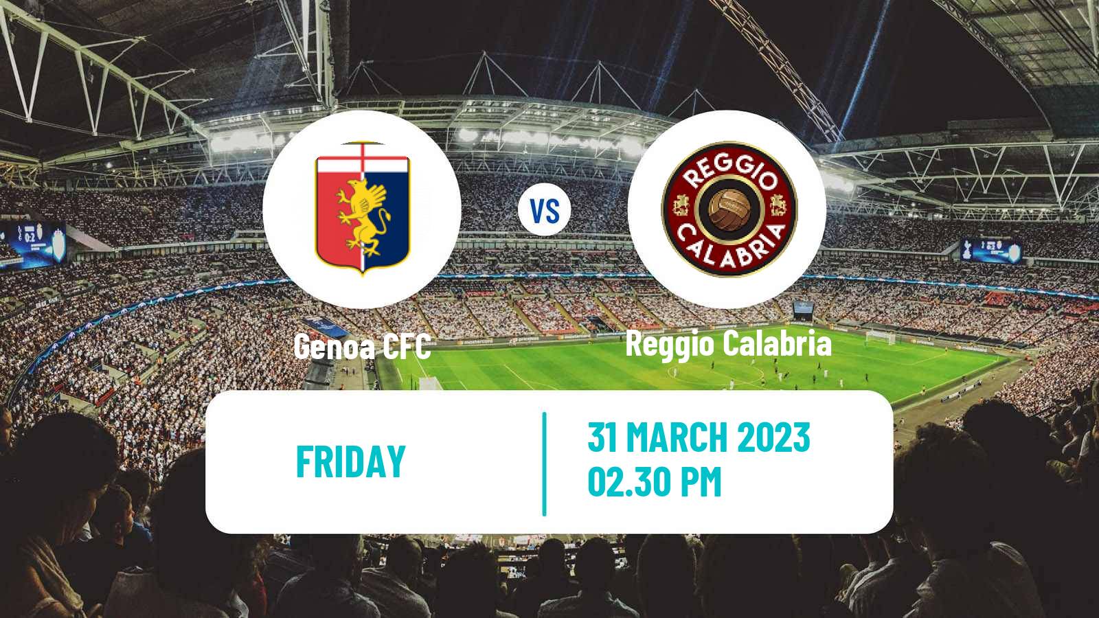 Soccer Italian Serie B Genoa - Reggio Calabria