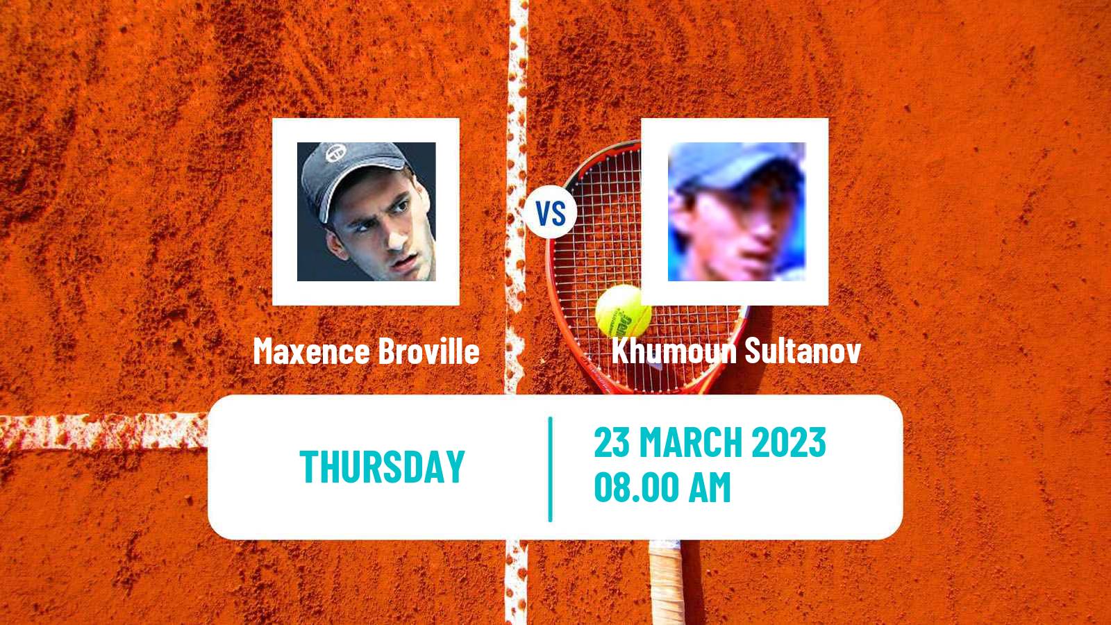 Tennis ITF Tournaments Maxence Broville - Khumoun Sultanov