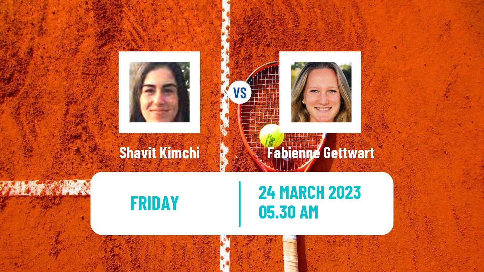 Tennis ITF Tournaments Shavit Kimchi - Fabienne Gettwart