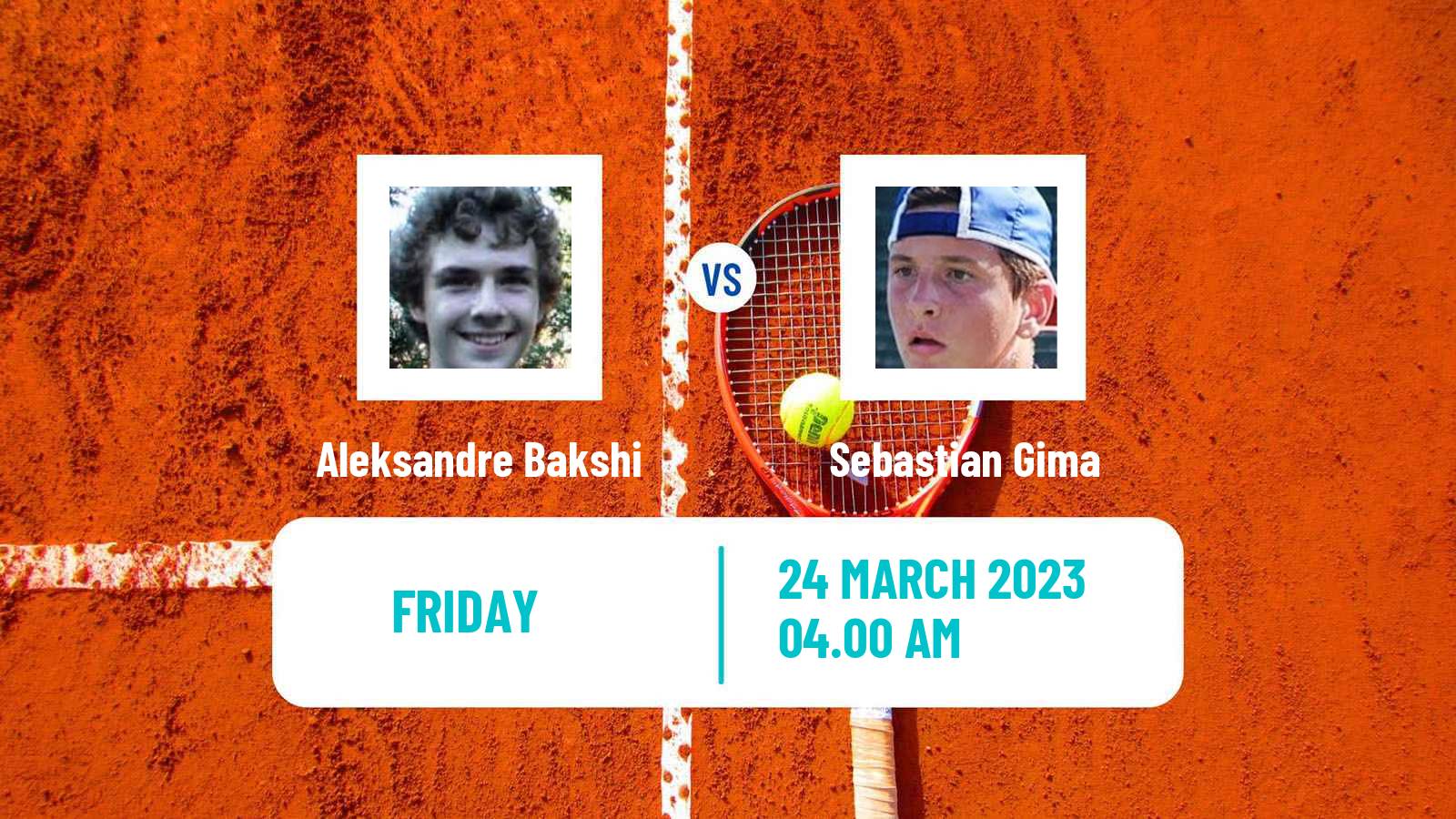 Tennis ITF Tournaments Aleksandre Bakshi - Sebastian Gima