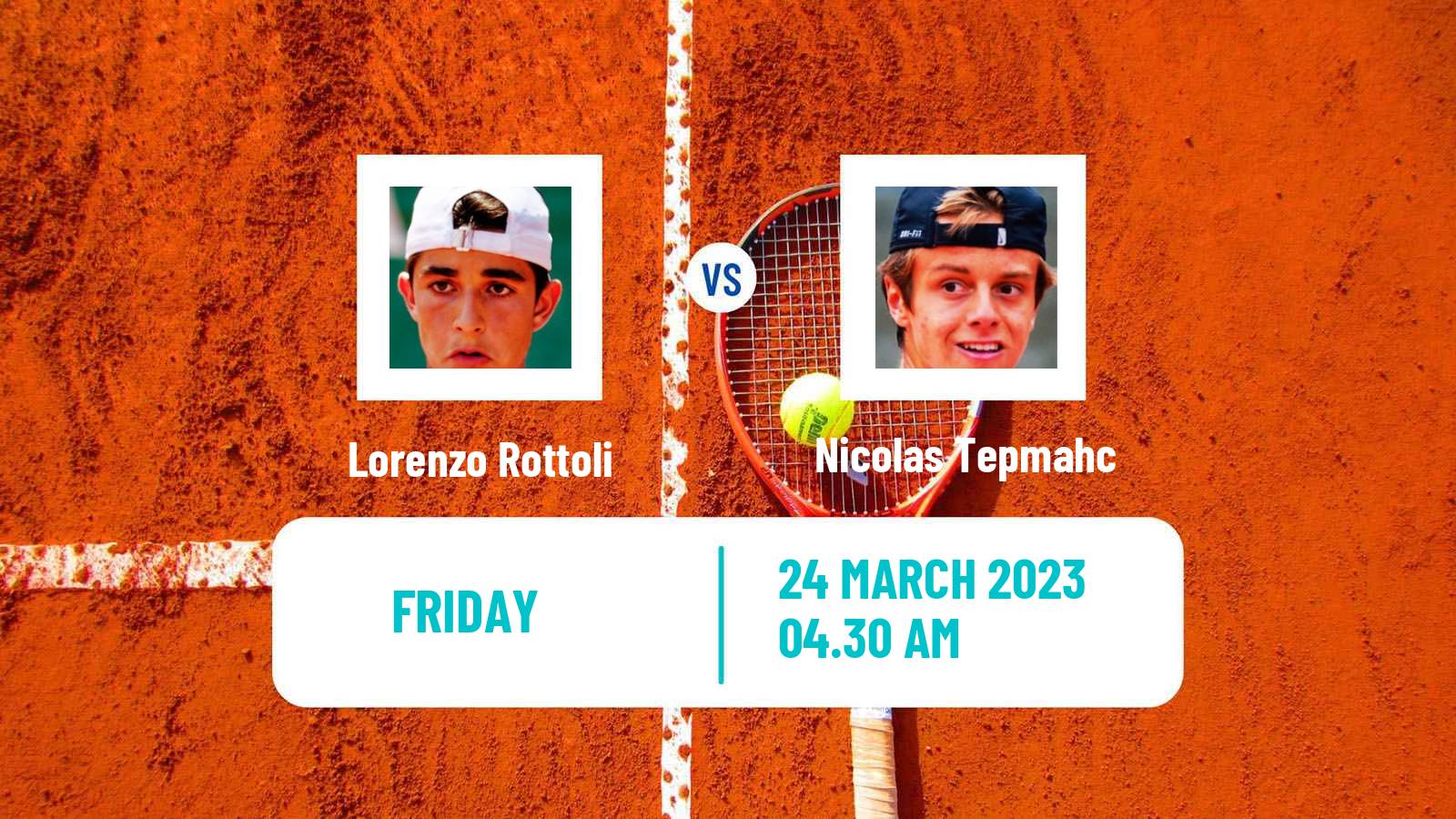 Tennis ITF Tournaments Lorenzo Rottoli - Nicolas Tepmahc