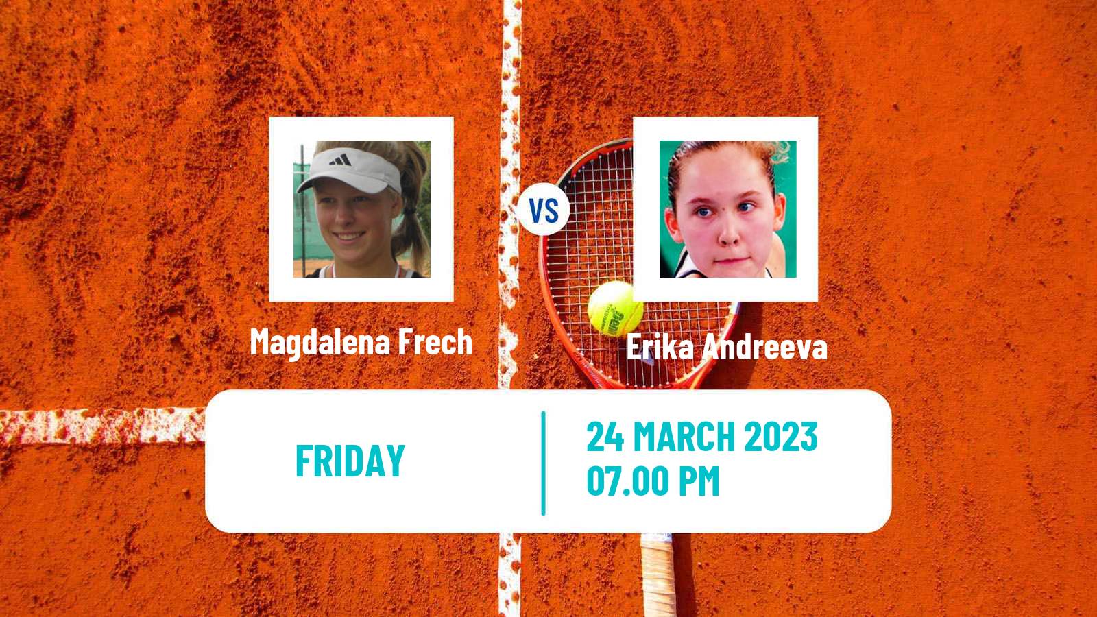 Tennis WTA Miami Magdalena Frech - Erika Andreeva