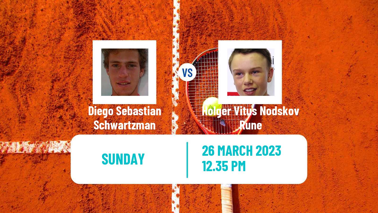 Tennis ATP Miami Diego Sebastian Schwartzman - Holger Vitus Nodskov Rune