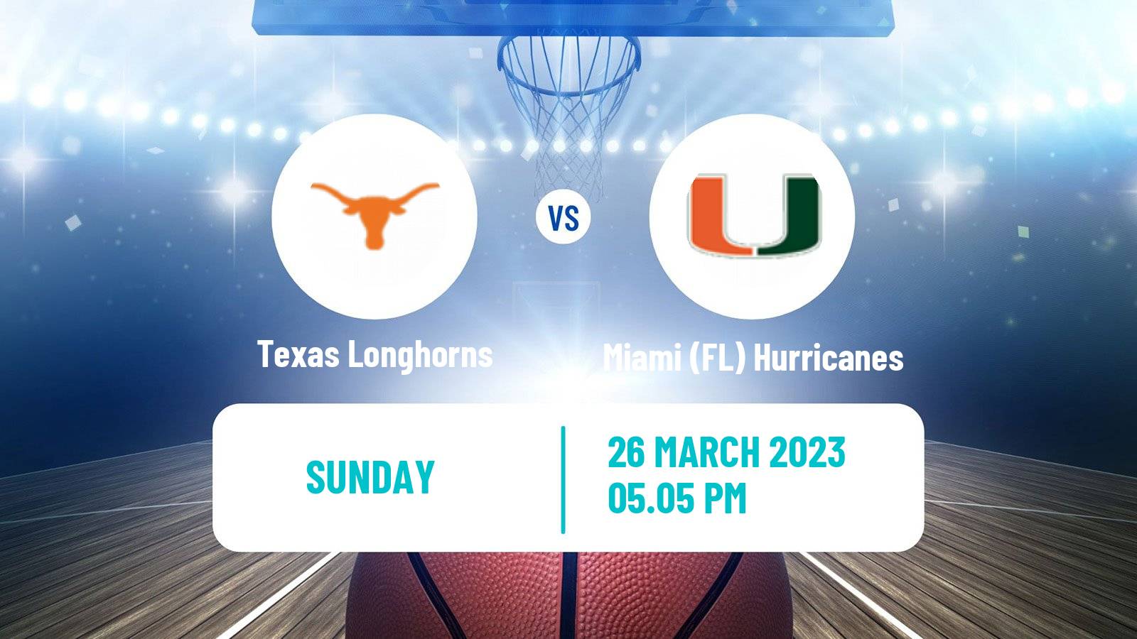 Basketball NCAA College Basketball Texas Longhorns - Miami (FL) Hurricanes