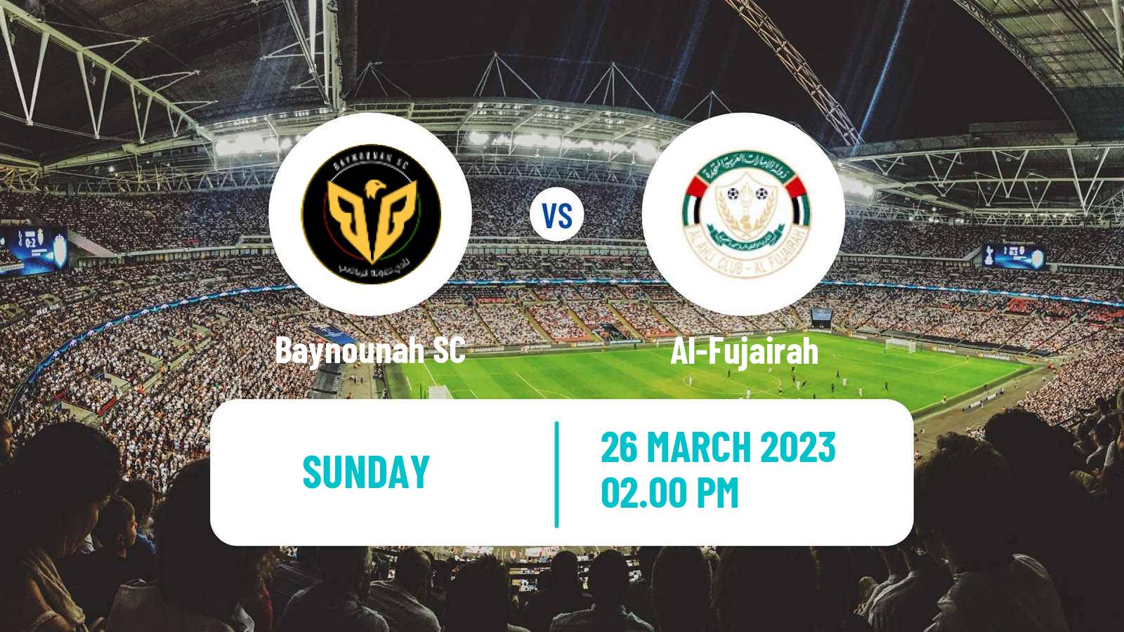 Soccer UAE Division 1 Baynounah - Al-Fujairah
