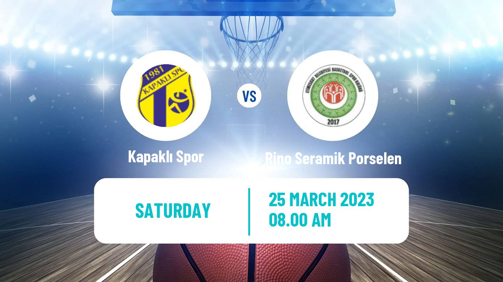 Basketball Turkish TB2L Kapaklı Spor - Rino Seramik Porselen