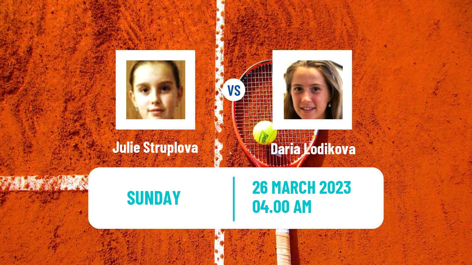 Tennis ITF Tournaments Julie Struplova - Daria Lodikova