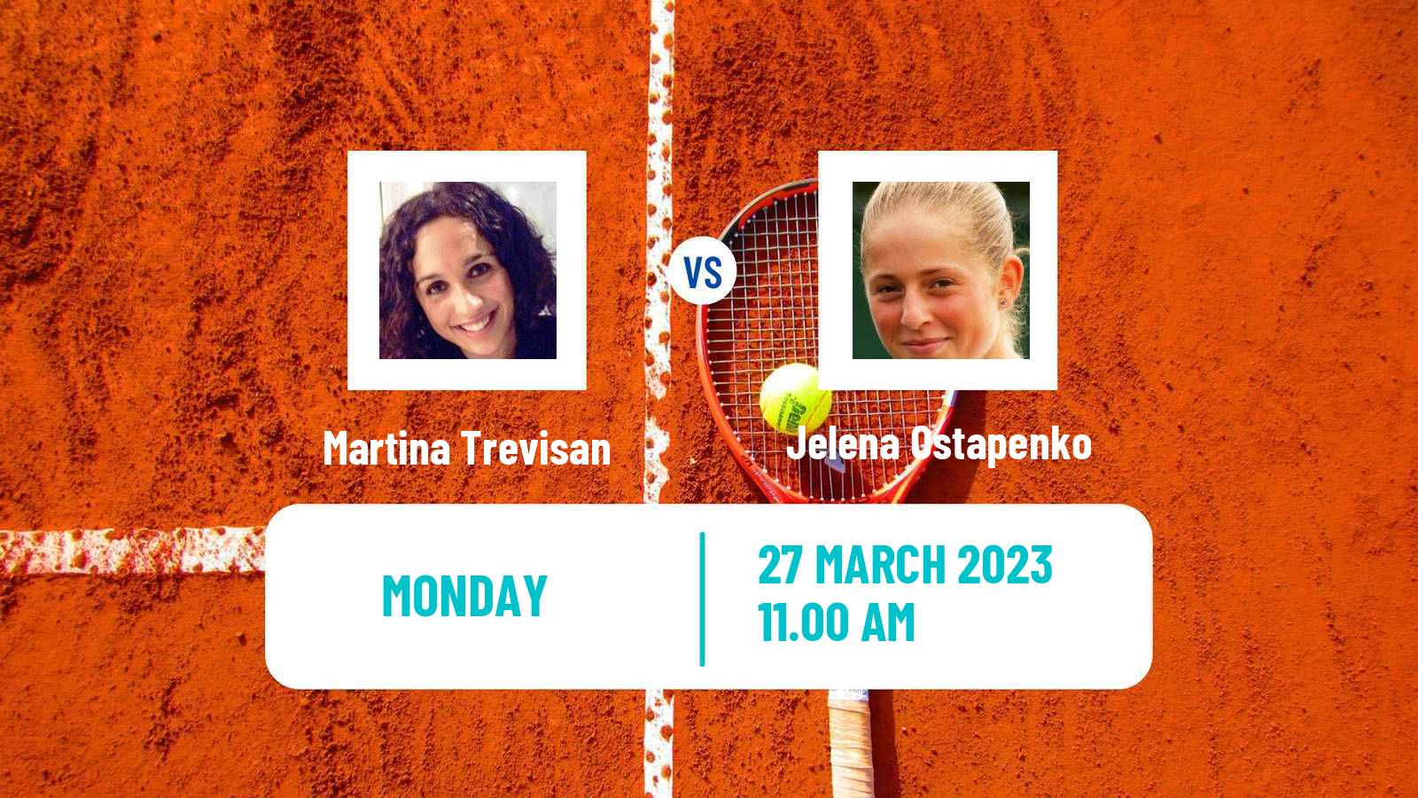 Tennis WTA Miami Martina Trevisan - Jelena Ostapenko