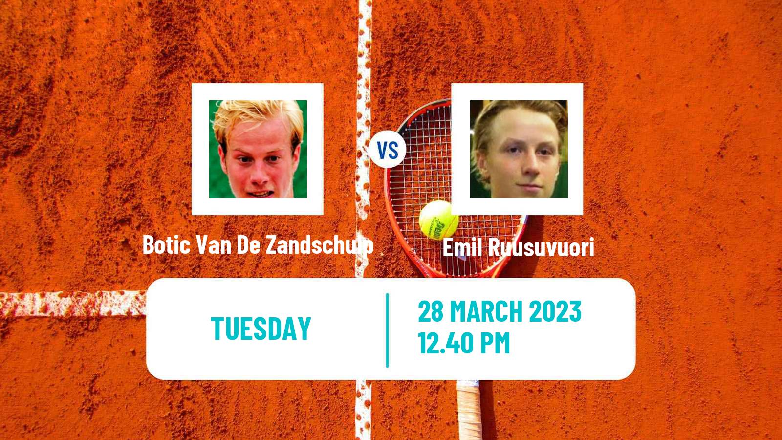 Tennis ATP Miami Botic Van De Zandschulp - Emil Ruusuvuori