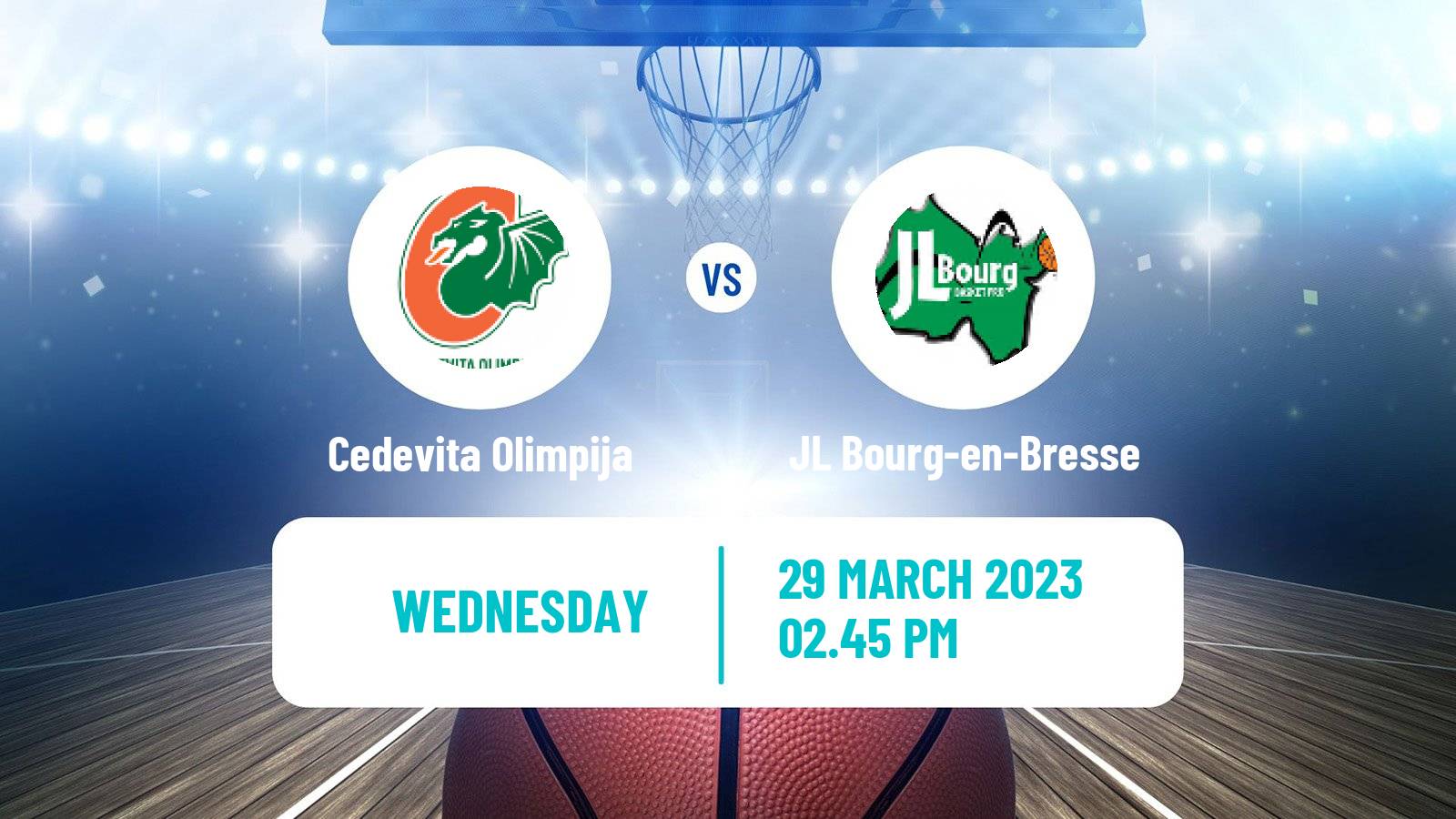 Basketball Eurocup Cedevita Olimpija - JL Bourg-en-Bresse