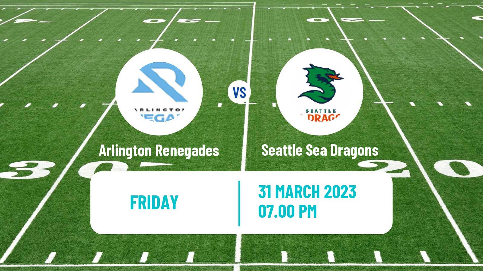American football XFL Arlington Renegades - Seattle Sea Dragons