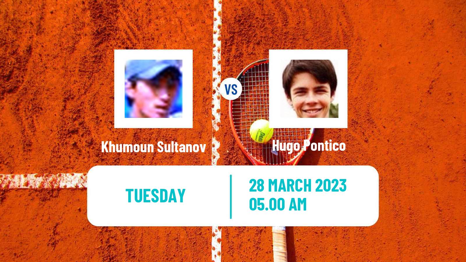 Tennis ITF Tournaments Khumoun Sultanov - Hugo Pontico