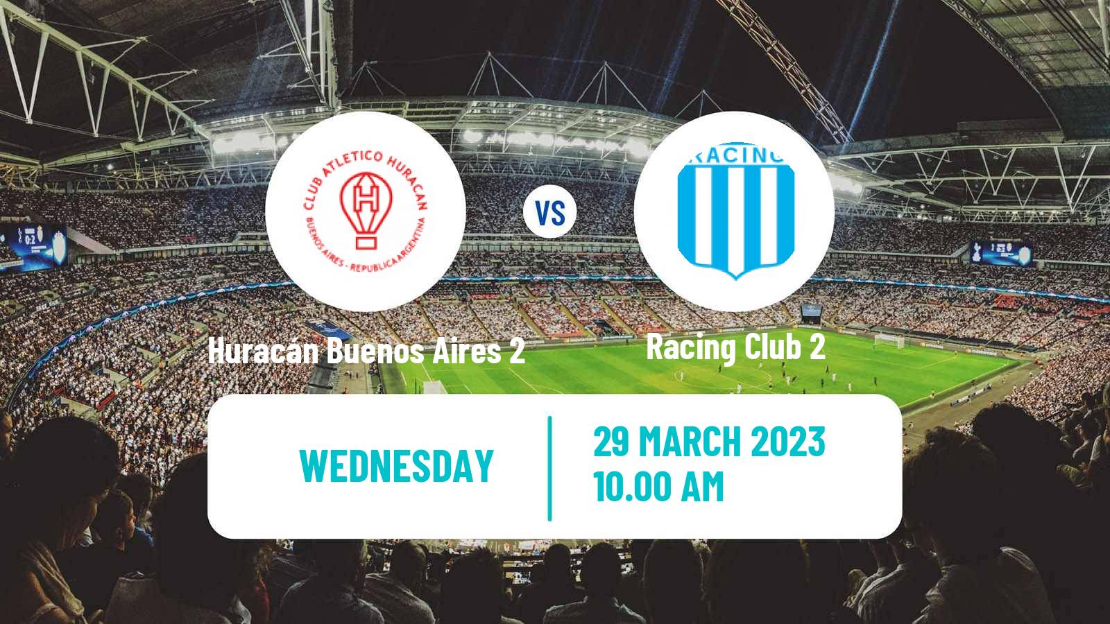 Soccer Argentinian Reserve League Huracán Buenos Aires 2 - Racing Club 2